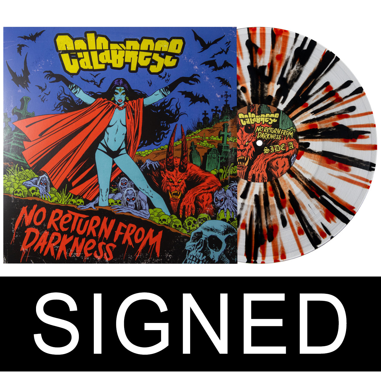 SIGNED - CALABRESE - No Return From Darkness, 12" Vinyl (Transparent Halloween Splatter, Limited Edition)