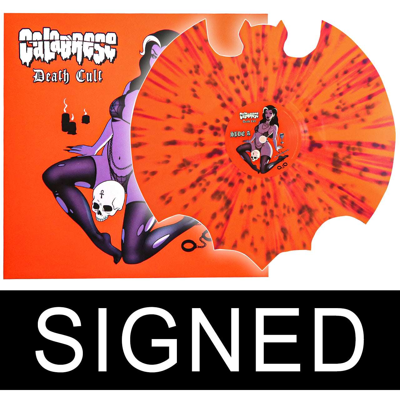 SIGNED - CALABRESE - Death Cult, Vinyl *(orange splatter - BAT CUT)